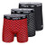 Umbro Mens Athletic Stretch 6 Boxer Briefs 3-Pack  Charcoal-Black-Red  XL
