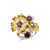 Santuzza Sunflower Ring Genuine 925 Sterling Silver Gorgeous Yellow Nano Cubic Zirconia Handmade Enamel Jewelry -9-