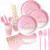Pink and Gold Party Supplies  168PCS Pink Paper Plates Disposable Dinnerware Set Includes Dinner Plates  Napkins  Cups and Straws Suitable for Baby Sh