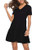 Fleur Wood Womens V Neck Short Sleeve Ruffle Tiered Tunic Dress Summer Casual Swing Shift Dress Black Fleur Wood Womens V Neck Short Sleeve Ruffle Tiered Tunic Dress Summer Casual Swing Shift Dress Black
