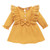 Toddler Baby Girls Fall Clothing Solid Color Cotton Lace Skirt Winter Dress Long Sleeve Skirt Outfits -6-12 Months  Yellow-