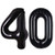 Black Large Number 40 Birthday Party Balloons 40 Inch Foil Mylar Big Numbers Balloon for 40th Anniversary Celebration Decoration