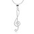 SUVANI 925 Sterling Silver Elegant Treble G Clef Musical Symbol Pendant Necklace Silver Chain 18