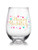 Happy Birthday 22 oz Stemless Wine Glass, Multicolor Confetti, Perfect Birthday Gift, Anniversary Gift, Adult Ceremony Gift