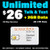 Unlimited Talk -Call- and Text -SMS- - 2GB 4G LTE Data - GSM SIM Card - 30 Days Nationwide Service