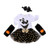 Baby Girl My 1st Halloween Outfits Long Sleeve Pumpkin Romper-Tutu Skirt-Headband-Leg Warmer 4Pcs Clothes Set-Black  9-12 Months-