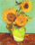 Posterazzi Vase With Three Sunflowers Poster Print by Vincent Van Gogh  -22 x 28-