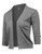 URRU Womens Knit Cardigan Christmas Sweaters 3-4 Sleeve Open Front Shrug Cropped Bolero Grey S