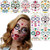 Sugar Skull Face Temporary Tattoo Day of the Dead Roses Floral Skeleton Face Tattoos Sticker 9 Sheets Makeup Tattoo Stickers for Halloween Masquerade