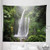 Lunarable Waterfall Tapestry King Size  Exotic Rainforest with Waterfall in Indonesia Tropical Trees Adventure Picture  Wall Hanging Bedspread Bed Cov