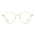 TIJN Blue Light Blocking Glasses Stylish Irregular Metal Frame Non-prescription Eyewear Anti Headache for Women Men -gold-