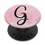 Black Pattern Initial Letter G On Pink Watercolor PopSockets PopGrip Swappable Grip for Phones and Tablets
