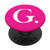 Hot Pink White Monogram Letter G Initial Heart Design PopSockets PopGrip Swappable Grip for Phones and Tablets