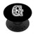 Black Pop Background White Pattern Monogram Letter G Initial PopSockets PopGrip Swappable Grip for Phones and Tablets