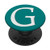Silver White Initial Letter G On Dark Teal PopSockets PopGrip Swappable Grip for Phones and Tablets