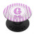 Cute G Letter Monogram Initial Purple Stripes Lace Victorian PopSockets Grip and Stand for Phones and Tablets