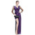 ROYAL SMEELA Womens V Neck Cocktail Dresses Slit Maxi Full Party Evening Dress for Women Formal Prom Wedding Ruched Dress Purple