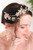 FXmimior Gold Bridal Headband Flower Rhinestone Hair Vine Pearl Crystal Halo Bridal Wedding Hair Accessories for Brides Gold Headpiece for Women and G
