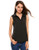 Zeagoo Womens Sleeveless Button Down Shirt Tops Solid Casual Loose Blouse - Black-S-XXL