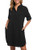 MANAIXUAN Womens Shirt Dress V Neck Long Sleeve Loose Casual with Pockets Front Button Black