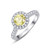 PAKULA 925 Sterling Silver Simulated Citrine CZ Halo Promise Ring for Her Size 8
