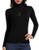 Ritera Women Tops Turtleneck Long Sleeve Shirt Stretch Basic T-Shirt Slim Fit Blouse for Winter Black