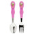 Zak Designs Shopkins Fork and Spoon Set, Apple Blossom