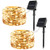 LETSFALLA 2 Pack Solar String Lights Outdoor  33FT 100 LED 8 Modes Solar Powered Fairy Lights Waterproof Garden Copper Wire Lights for Patio Yard Tree