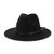 Lisianthus Women Wide Brim Wool Fedora Panama Hat with Belt Buckle -B-Black-