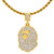 Nsitbbuery Hip Hop Plated 18K Gold Iced Out Ape Head Tag Pendant Chain Necklace