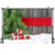 LYWYGG 8x6FT Christmas Backdrop Green Tree Photo Backgrounds Wooden Wall Snow Floor Photography Backdrops for Child CP-73-0806