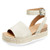 Womens Platform Wedges Espadrilles  2-2 Wedge  Soft Ankle-Buckle Strap  Closed Toe  Classic Summer Sandals