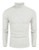 COOFANDY Mens Slim Fit Turtleneck Sweater Cable Knit Ribbed Cotton Pullover Sweaters White