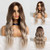 HAIRCUBE Long Hair Wigs for Women Ombre Color Dark Brown to Gray Synthetic Curly Hair Wig Middle Parting HAIRCUBE Long Hair Wigs for Women Ombre Color Dark Brown to Gray Synthetic Curly Hair Wig Middle Parting