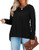 Plus Size Tops for Women 3X Long Sleeve Casual Shirts Black 24W
