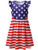 Jxstar 4th July Summer Dresses for Girls 6X 7 USA Flag Knee Length Twirl Dresses