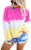 Womens Crewneck Sweatshirt Long Sleeve Tops Tie Dye Printed Colorblock Casual Loose Pullover Light Pink Large
