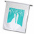 3dRose fl-120285-1 Elegant Bride and Groom Silhouettes on Turquoise Teal Blue for Weddings Anniversaries Engagements Garden Flag  12 by 18-Inch