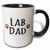 3dRose Lab Dog Dad Mug, Black, 11 oz