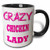 3dRose mug_174980_4 Crazy Chicken Lady - Two Tone Black Mug, 11oz