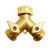 2 Way Brass Hose Splitter 3-4 Garden Hose Connector Shut Off Valve