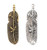 JGFinds Eagle Feather Charm Pendants  10 of Each Color  1 ¾ Inch Long in Silver Tone and Bronze Tone  Native American Inspired