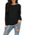 JINKESI Womens Casual Long Sleeve Color Block Round Neck Loose Fit Blouses T Shirts Sweatshirts Pullover Tops Shirts Black-Medium