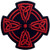 Celtic Cross Circle Patch Embroidered Applique Iron On Sew On Emblem  Red and Black