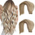 Remy Human Hair Weft-Weave Extensions Sew in Hair Extensions Human Hair Weave Bundles Balayage Beige Blonde with Platinum Blonde Highlights Silky Stra