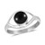 AeraVida Mystical Evil Eye with Simulated Black Onyx Inlay -925 Sterling Silver Ring -9-