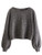 Floerns Womens Solid Boat Neck Long Lantern Sleeve Pullover Thin Sweater Top Grey XS