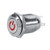 Qiilu 12mm 1-2 Power Push Button ON-Off Latching Switch Metal Momentary Button Switch with Red LED 2V
