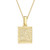 Joeyan Gold Square Initial G Necklace 26 Alphabet Letter Pendant Necklaces Engraved A-Z Tag Necklace for Women