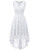 ZAPAKA Womens Wedding Dress Floral Lace High Low V Neck Sleeveless Cocktail Party Dress White L